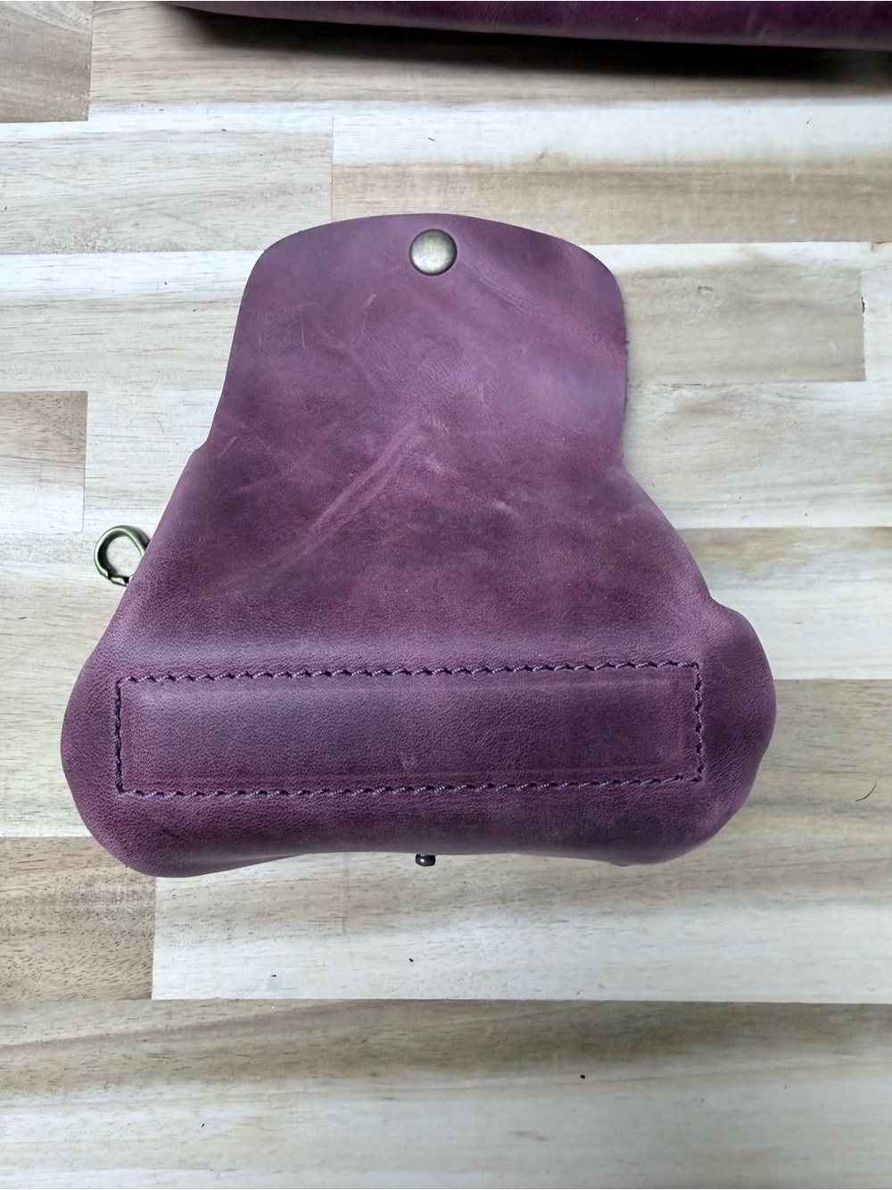 Women’s Leather Crossbody Bag in Plum - Picture 11 of 14